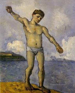 Bañista con los brazos extendidos Paul Cezanne Desnudo impresionista Pinturas al óleo